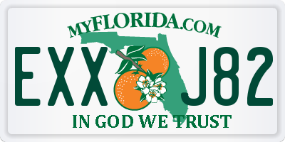 FL license plate EXXJ82