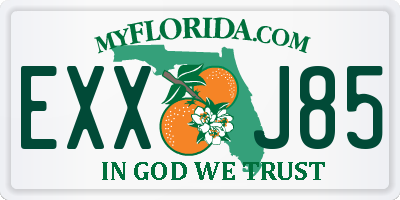 FL license plate EXXJ85