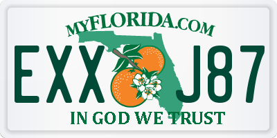 FL license plate EXXJ87