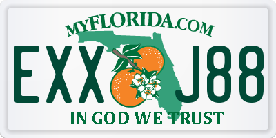 FL license plate EXXJ88