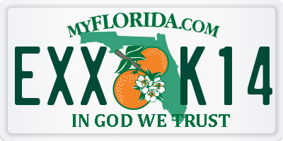 FL license plate EXXK14