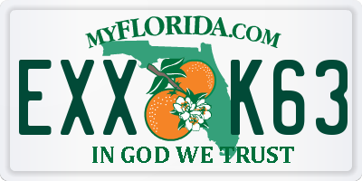 FL license plate EXXK63