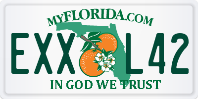 FL license plate EXXL42