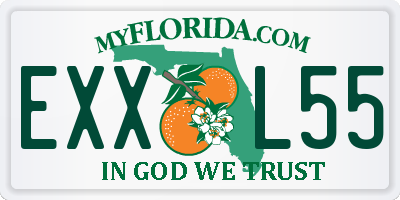 FL license plate EXXL55