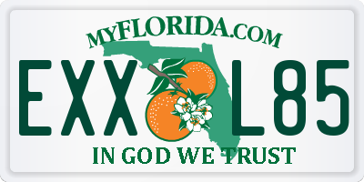 FL license plate EXXL85