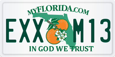 FL license plate EXXM13