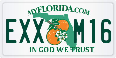 FL license plate EXXM16