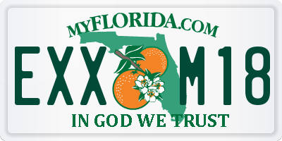 FL license plate EXXM18