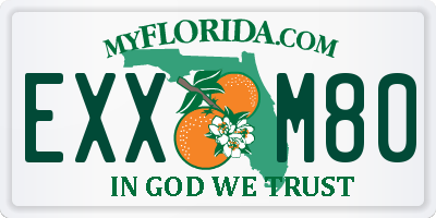 FL license plate EXXM80