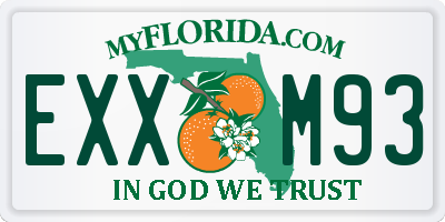 FL license plate EXXM93