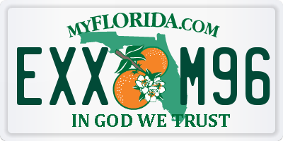 FL license plate EXXM96
