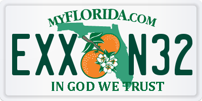 FL license plate EXXN32