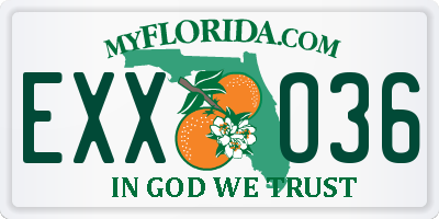 FL license plate EXXO36