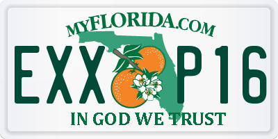 FL license plate EXXP16