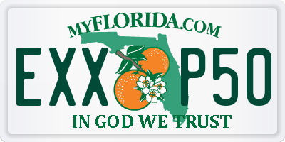 FL license plate EXXP50