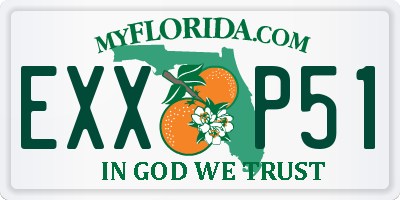 FL license plate EXXP51
