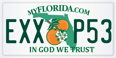 FL license plate EXXP53