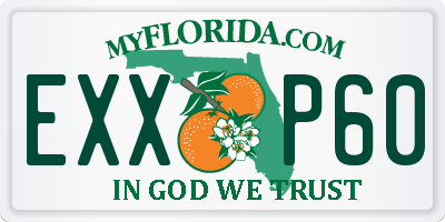FL license plate EXXP60