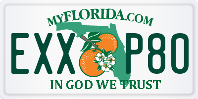 FL license plate EXXP80