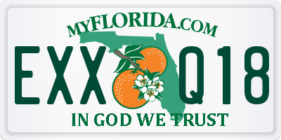 FL license plate EXXQ18