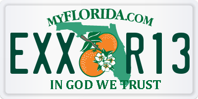 FL license plate EXXR13