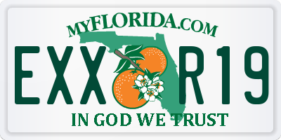 FL license plate EXXR19