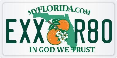 FL license plate EXXR80