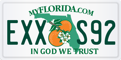 FL license plate EXXS92