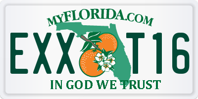 FL license plate EXXT16