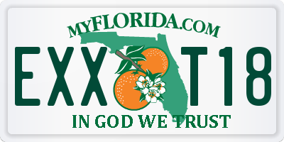 FL license plate EXXT18