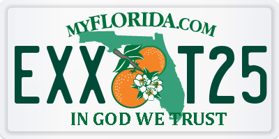FL license plate EXXT25