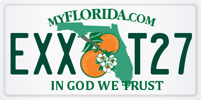 FL license plate EXXT27