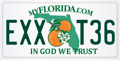 FL license plate EXXT36
