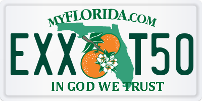 FL license plate EXXT50