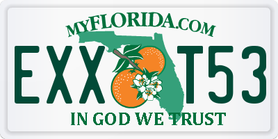 FL license plate EXXT53