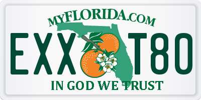 FL license plate EXXT80