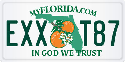 FL license plate EXXT87