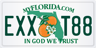 FL license plate EXXT88