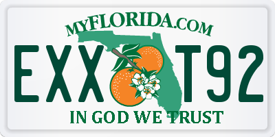 FL license plate EXXT92