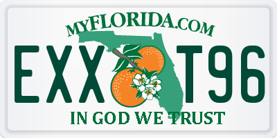 FL license plate EXXT96