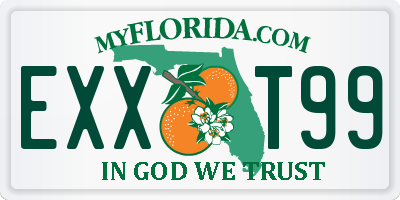 FL license plate EXXT99