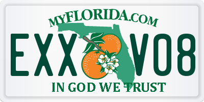 FL license plate EXXV08