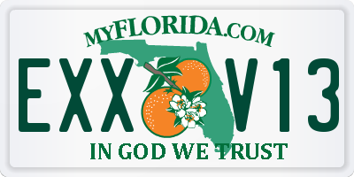 FL license plate EXXV13