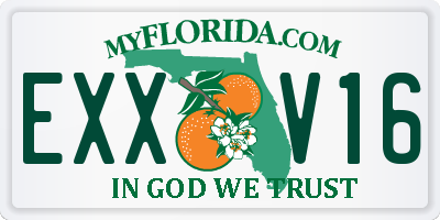 FL license plate EXXV16