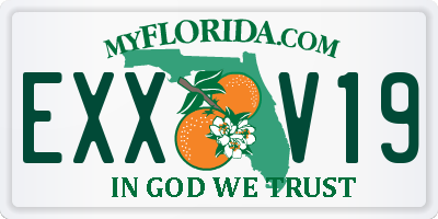 FL license plate EXXV19