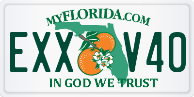 FL license plate EXXV40