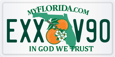 FL license plate EXXV90