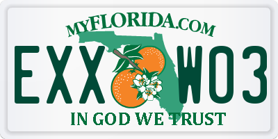 FL license plate EXXW03