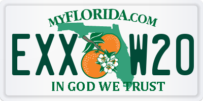 FL license plate EXXW20