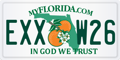 FL license plate EXXW26
